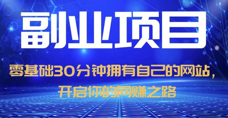 零基础30分钟拥有自己的网站，日赚1000+，开启你的网赚之路-八号资源库