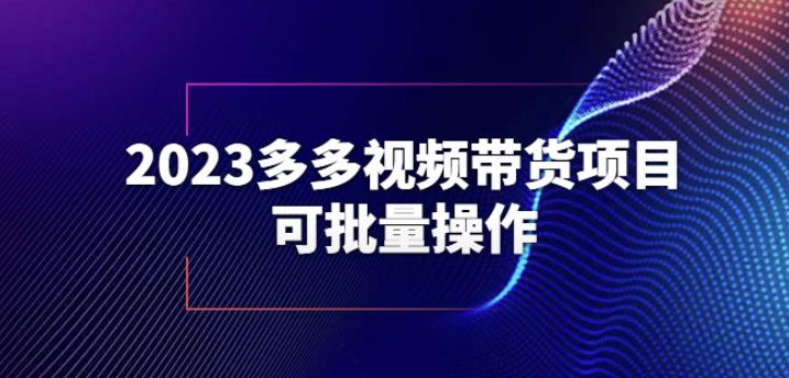 2023多多视频带货项目，可批量操作【保姆级教学】【揭秘】-八号资源库
