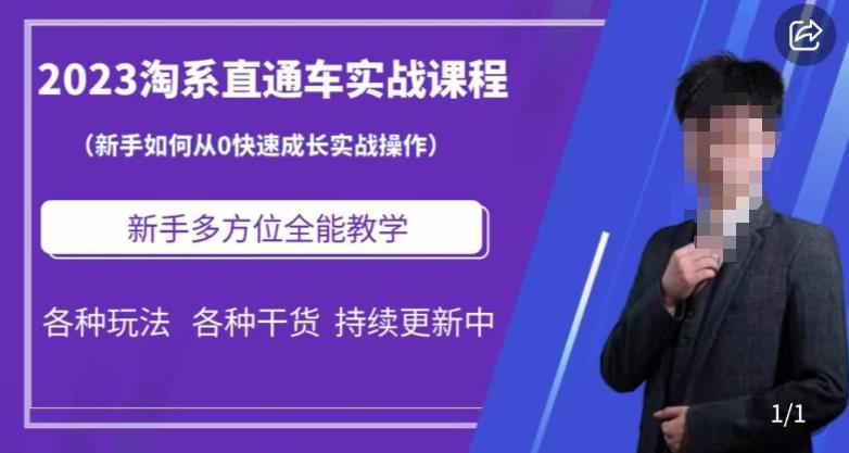 2023淘系直通车保姆式运营讲解，新手如何从0快速成长实战操作，新手多方位全能教学-八号资源库