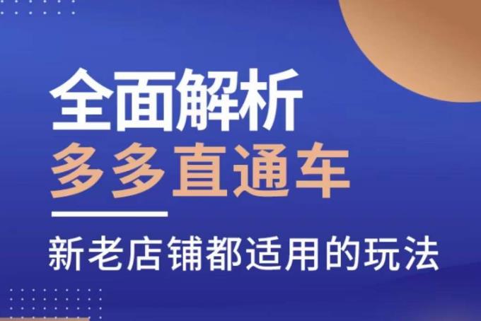 全面解析多多直通车，​新老店铺都适用的玩法-八号资源库
