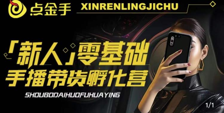2023点金手·新人零基础手播带货孵化营：账号运营篇+主播话术篇+数据流量篇等-八号资源库