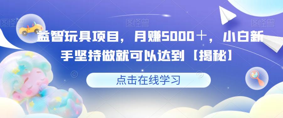 益智玩具项目，月赚5000＋，小白新手坚持做就可以达到【揭秘】-八号资源库