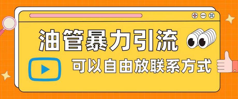 油管暴力引流，可以自由放联系方式【揭秘】-八号资源库