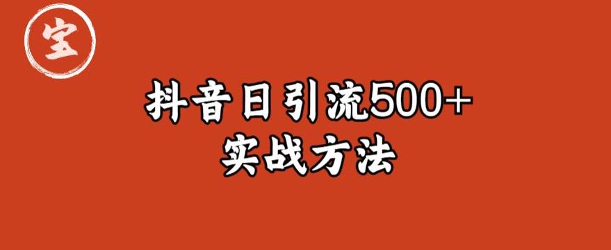 宝哥抖音直播引流私域的6个方法，日引流500+-八号资源库