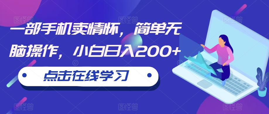 一部手机卖情怀，简单无脑操作，小白日入200+【揭秘】-八号资源库