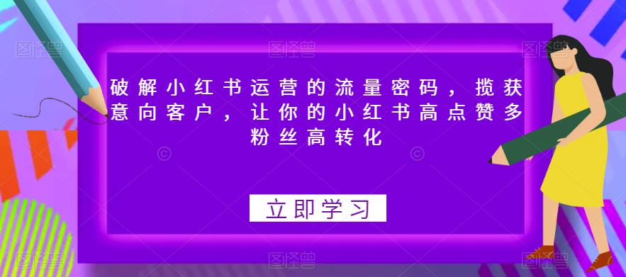 破解小红书运营的流量密码，揽获意向客户，让你的小红书高点赞多粉丝高转化-八号资源库