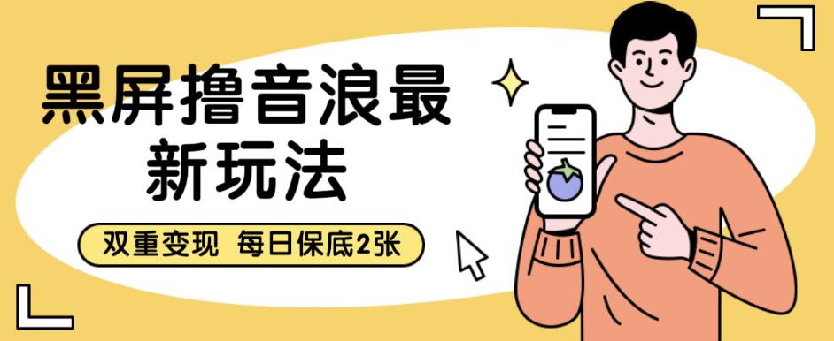 黑屏撸音浪最新玩法，双重变现，每日保底2张【揭秘】-八号资源库