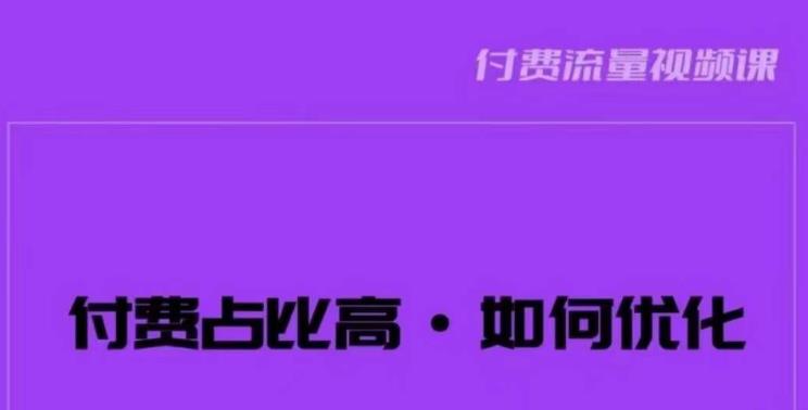 波波-付费占比高，如何优化？只讲方法，不说废话，高效解决问题！-八号资源库