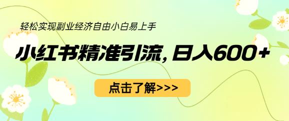 小红书精准引流，小白日入600+，轻松实现副业经济自由（教程+1153G资源）-八号资源库
