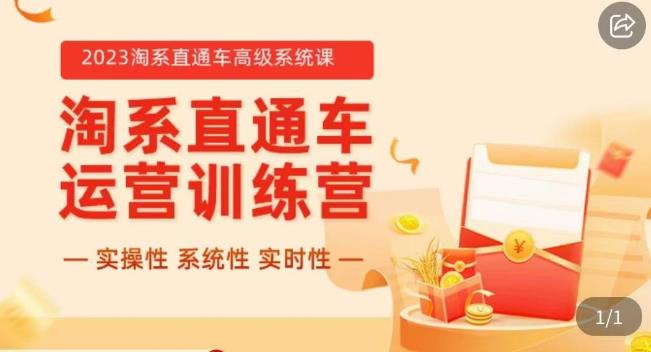 冠东·2023淘系直通车高级系统课，​实操性，系统性，实时性，直通车完整体系教学-八号资源库