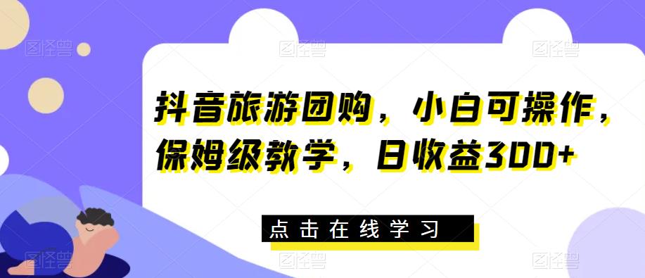 抖音旅游团购，小白可操作，保姆级教学，日收益300+【揭秘】-八号资源库