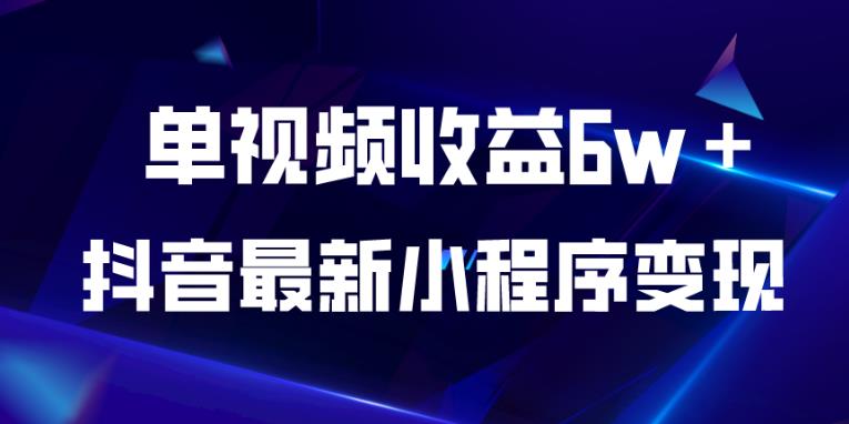 抖音最新小程序变现项目，单视频收益6w＋，小白可做【揭秘】-八号资源库