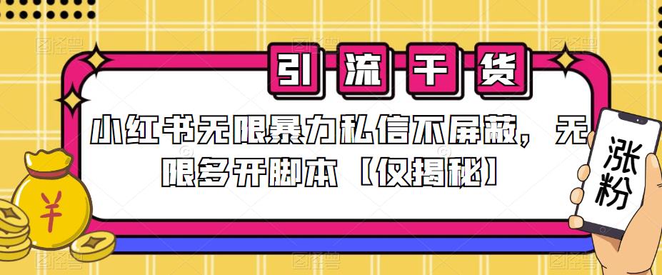 小红书无限暴力私信不屏蔽，无限多开脚本【仅揭秘】-八号资源库