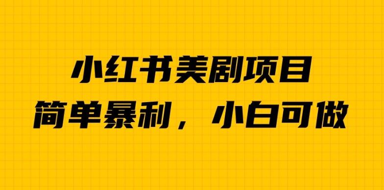 外面卖1980的小红书美剧项目，单日收益1000＋，小众暴利的赛道【揭秘】-八号资源库
