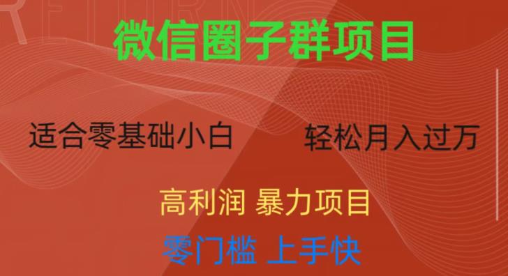 微信资源圈子群项目，零门槛，易上手，一个群1元，一天轻轻松松300+【揭秘】-八号资源库