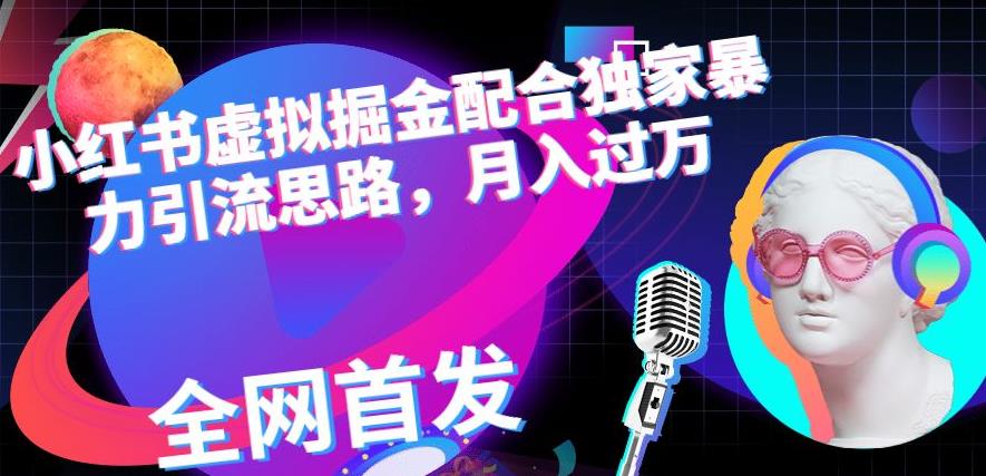 小红书虚拟掘金配合独家首发暴力引流思路，月入过万【揭秘】-八号资源库