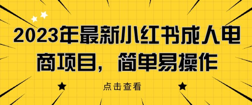 2023年最新小红书成人电商项目，简单易操作【详细教程】【揭秘】-八号资源库