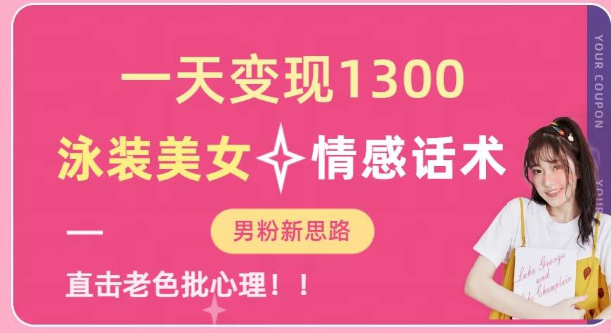 一天变现1300，泳装美女+情感话术，提供素材，无脑矩阵操作【揭秘】-八号资源库