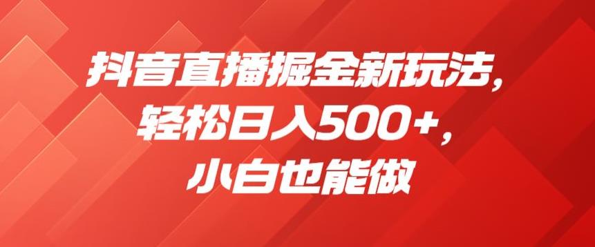 抖音直播掘金新玩法，轻松日入500+，小白也能做【揭秘】-八号资源库