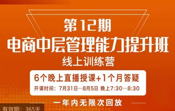 陈少珊·电商中层管理能力提升班，学习对象-电商公司各个岗位的主管，20人人以内的电商公司老板-八号资源库