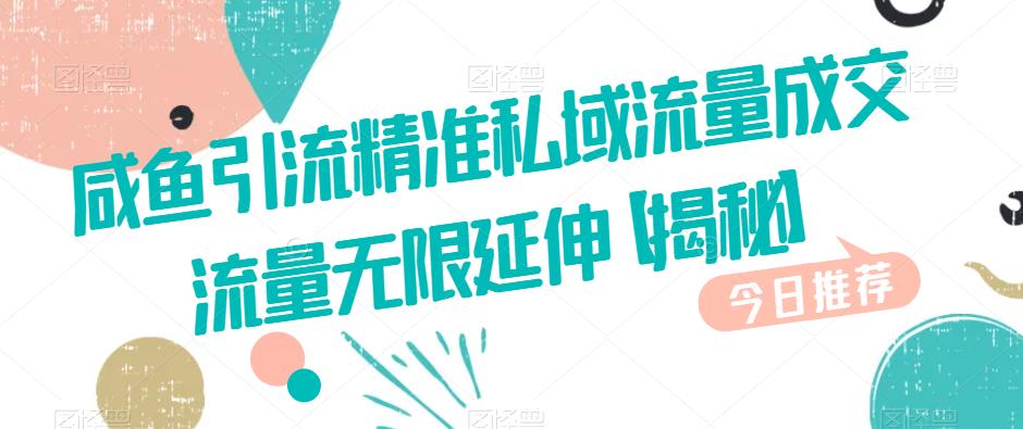 咸鱼引流精准私域流量成交流量无限延伸【揭秘】-八号资源库