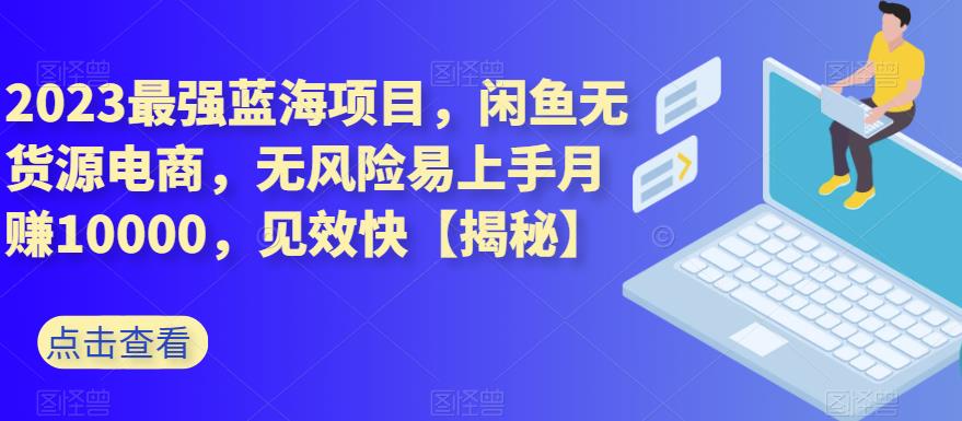 2023最强蓝海项目，闲鱼无货源电商，无风险易上手月赚10000，见效快【揭秘】-八号资源库