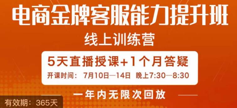电商金牌客服能力提升班，提升客服能力是你店铺业绩的关键要素-八号资源库