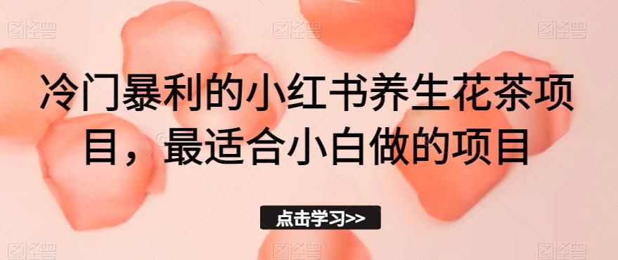 冷门暴利的小红书养生花茶项目，最适合小白做的项目【揭秘】-八号资源库