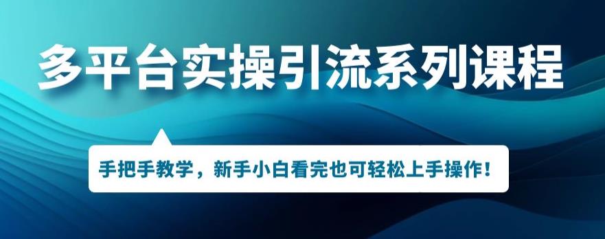多平台引流实操系列课程，新手小白看完也可轻松上手进行引流操作-八号资源库