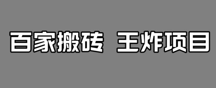 百家最新搬运玩法，单号月入5000+【揭秘】-八号资源库