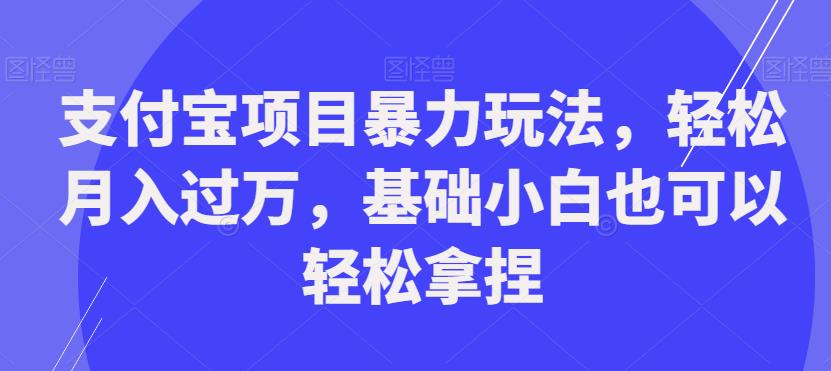 支付宝项目暴力玩法，轻松月入过万，基础小白也可以轻松拿捏【揭秘】-八号资源库