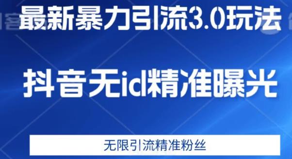 最新暴力引流3.0版本，抖音无id暴力引流各行业精准用户-八号资源库