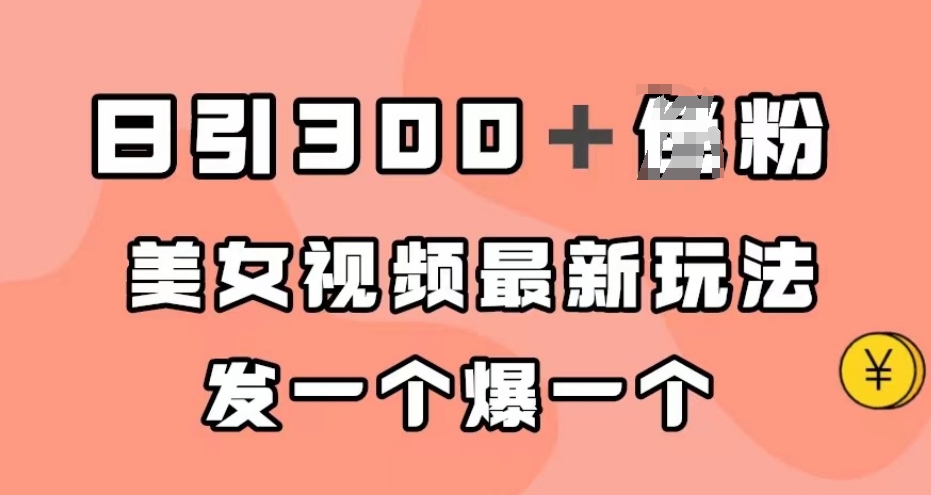 日引300＋男粉，美女视频最新玩法，发一个爆一个【揭秘】-八号资源库