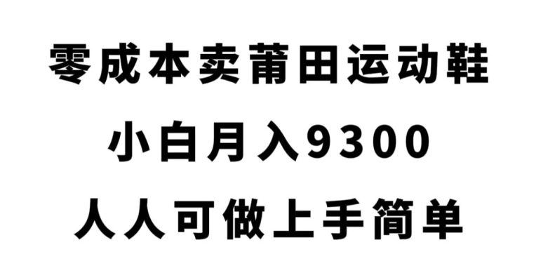 零成本卖莆田运动鞋，小白月入9300，人人可做上手简单【揭秘】-八号资源库