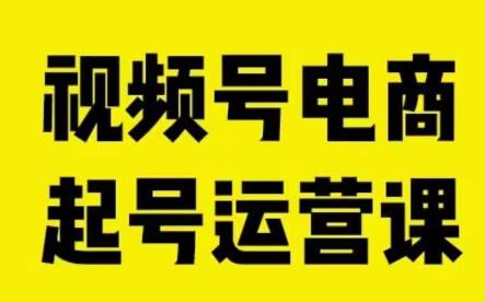 视频号电商起号运营课，教新人如何自然流起号，助力商家0-1突破-八号资源库