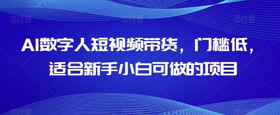 AI数字人短视频带货，门槛低，适合新手小白可做的项目-八号资源库