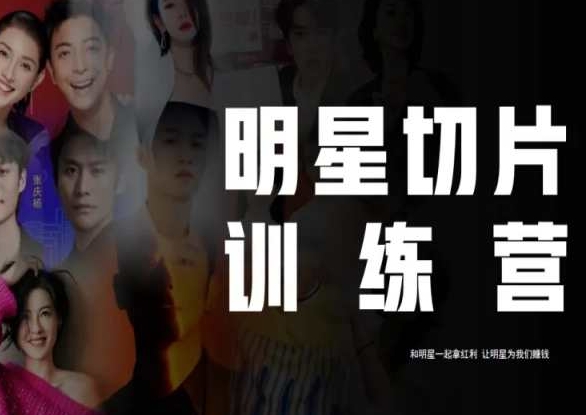 王子·明星切片线上训练营（2023），和明星一起拿红利，让明星为我们赚钱-八号资源库
