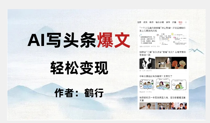 暴力拆解AI写头条爆文，轻松日入500+-八号资源库