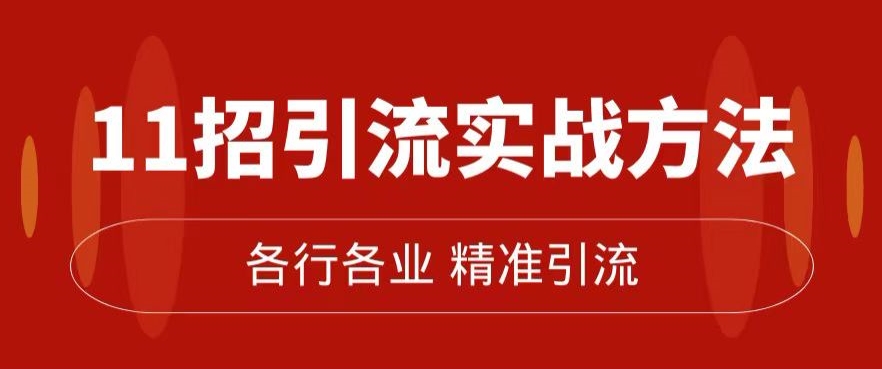 精准引流术：11招引流实战方法，让你私域流量加到爆（11节课完整)-八号资源库