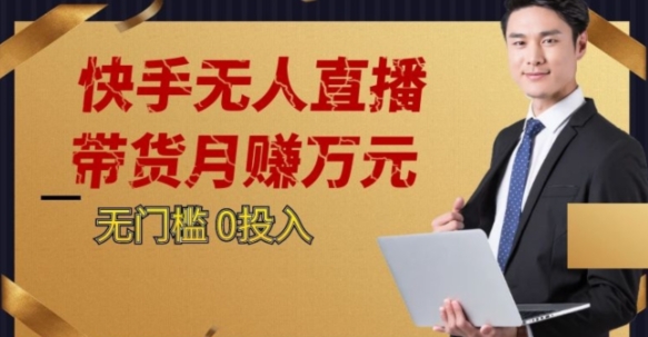 2023蓝海项目，快手无人直播，单号月入5000起步【揭秘】-八号资源库