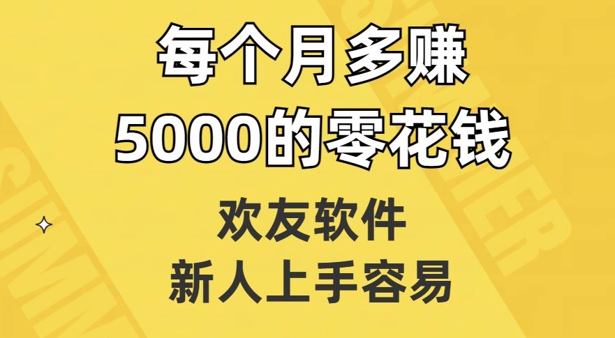 欢友软件，新人上手容易，每个月多赚5000的零花钱【揭秘】-八号资源库