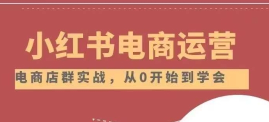小红书店铺运营从小白到大神2.0，从入门到精通-八号资源库