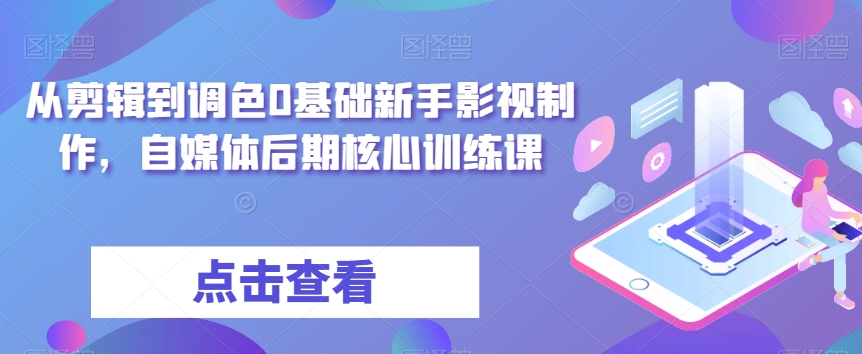 从剪辑到调色0基础新手影视制作，自媒体后期核心训练课-八号资源库