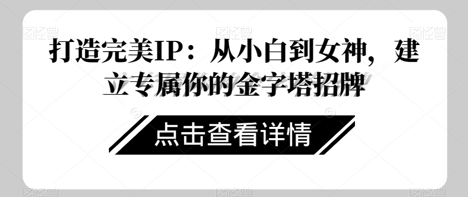 打造完美IP：从小白到女神，建立专属你的金字塔招牌-八号资源库