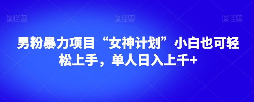 男粉暴力项目“女神计划”小白也可轻松上手，单人日入上千+【揭秘】-八号资源库