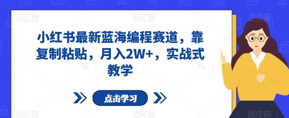 小红书最新蓝海编程赛道，靠复制粘贴，月入2W+，实战式教学【揭秘】-八号资源库