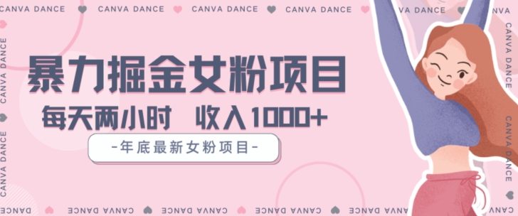 年底暴力女粉掘金项目5天变现1.5W+【揭秘】-八号资源库