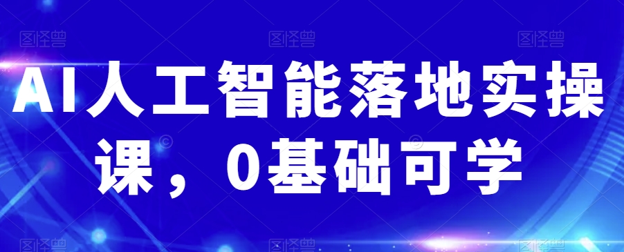 AI人工智能落地实操课，0基础可学-八号资源库