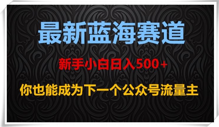最新蓝海赛道，新手小白日入500+，你也能成为下一个公众号流量主【揭秘】-八号资源库