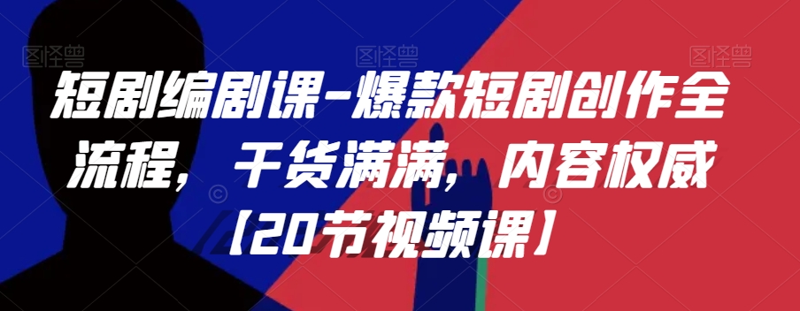 短剧编剧课-爆款短剧创作全流程，干货满满，内容权威【20节视频课】-八号资源库